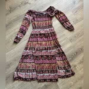 Urban Outfitters | Printed Long Sleeve Boho Dress with Slits